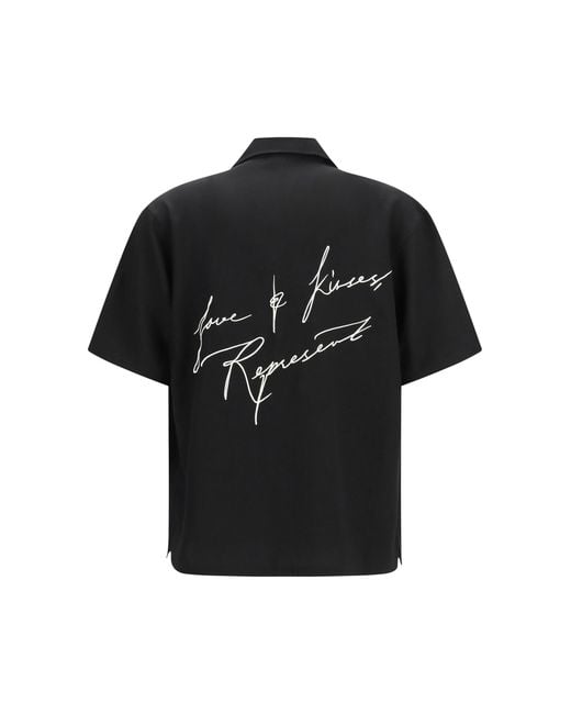 Represent Black Shirt Love And Kisses Jet for men