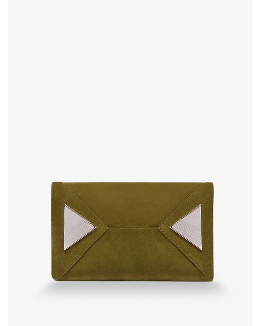 The Attico Green Handbag La Passeggiata Mini Suede Handbags
