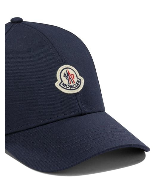 Moncler Blue Baseball Cap With Logo for men