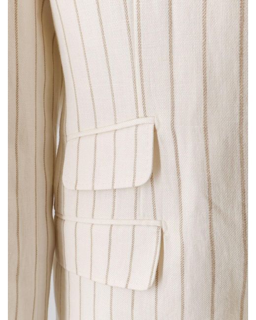Brunello Cucinelli White Linen Blazer for men