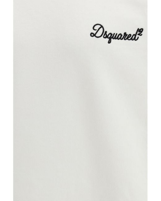 DSquared² White Logo Cotton Sweatshirt for men