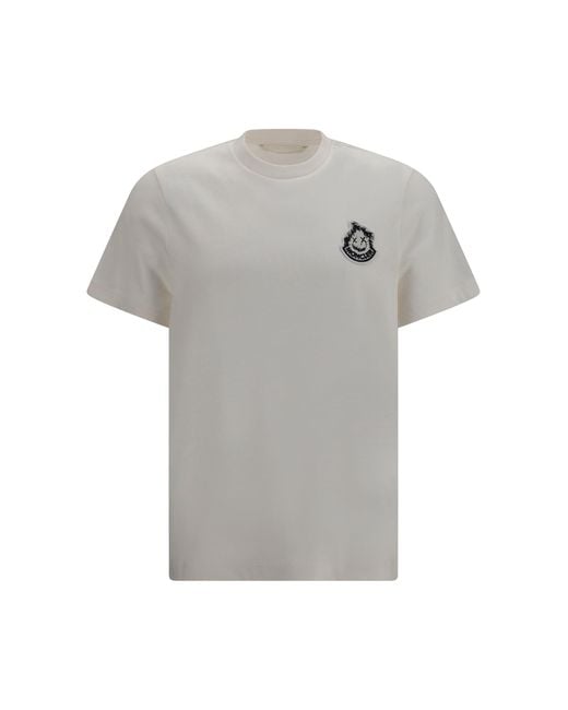 Moncler Gray Logo Cotton T-Shirt for men