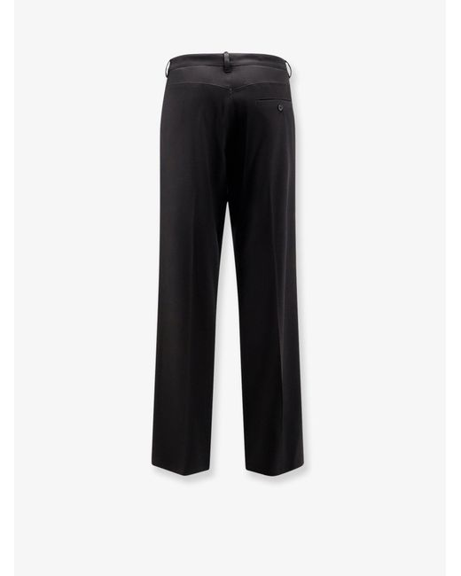 Balenciaga Black Straight Fit Cotton Trousers for men
