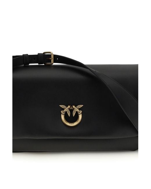 Pinko Black Baguette Shoulder Bag, Calf Leather
