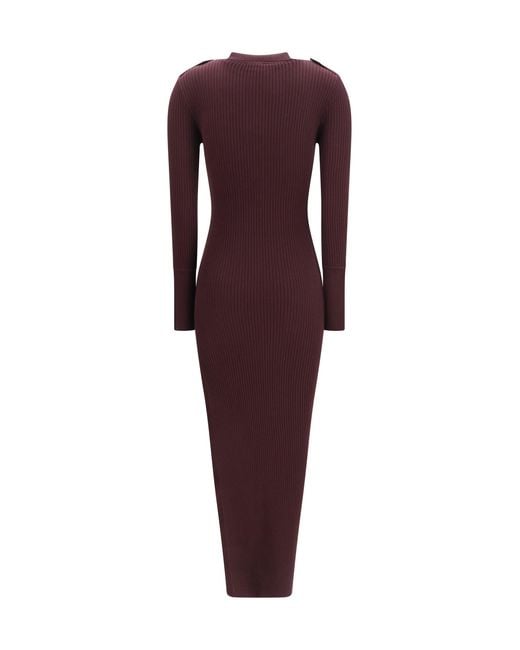 Courreges Purple Rib Knit Polo Long Dress