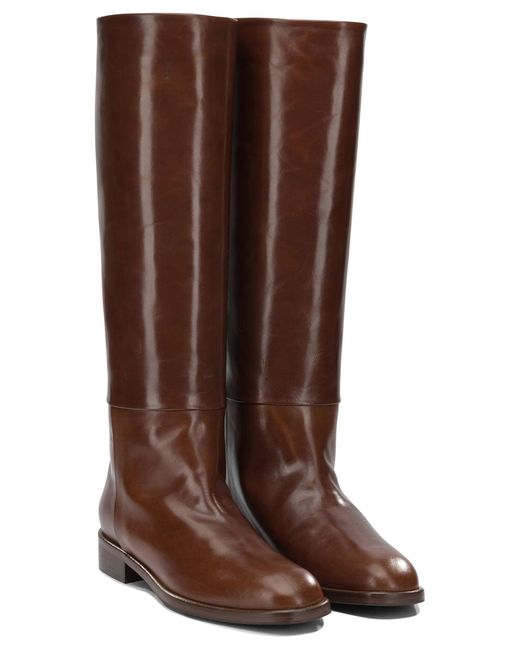 Alluminio Brown Leather Boots