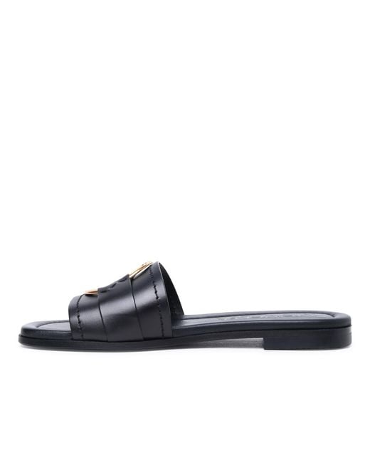 Moncler Blue 'Bell' Leather Slippers