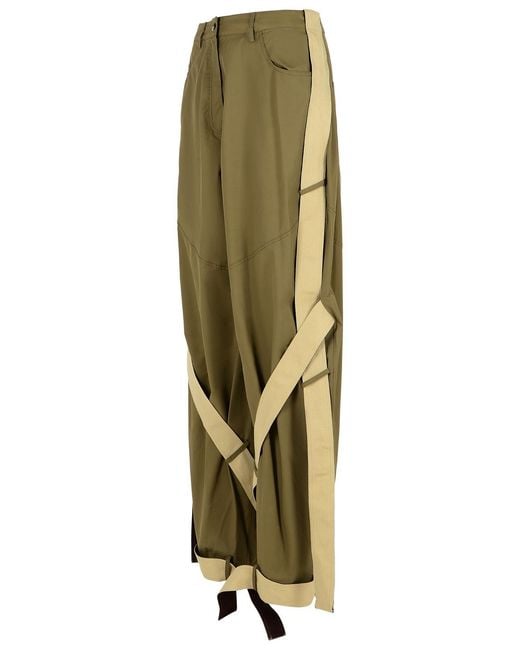 The Attico Green Cotton Blend Pants
