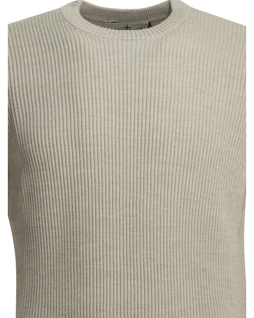 Stone Island Gray Crew-Neck Sweater for men