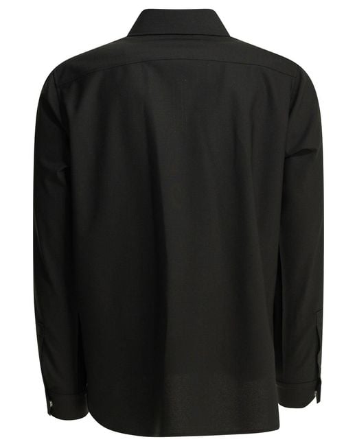 Rick Owens Black "Outershirt" Casual Shirt for men
