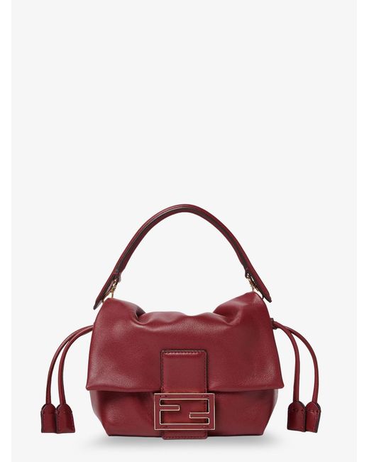 Women's Red Mamma Baguette Small Leather Crossbody Bag