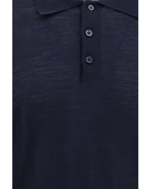 Golden Goose Deluxe Brand Blue Merino Wool Polo for men