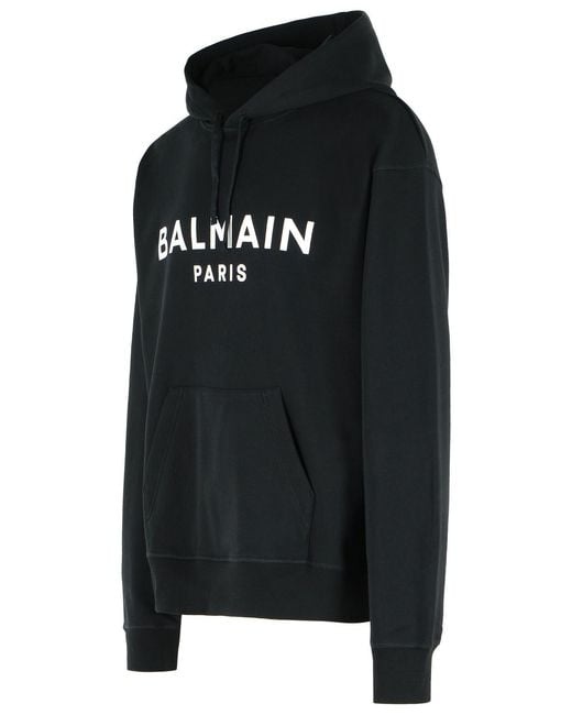 Balmain Black Cotton Sweatshirt for men