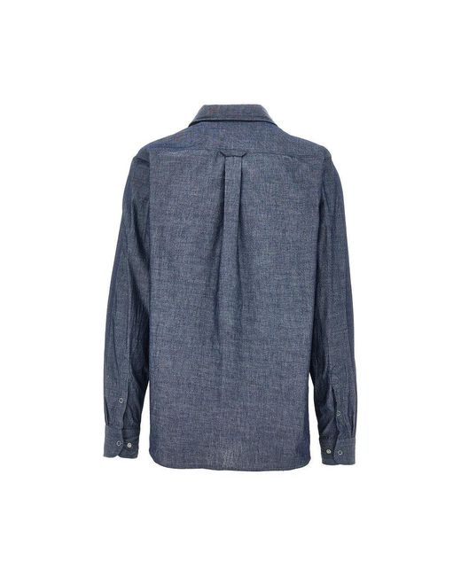 Forét Blue 'Maple' Chambray Denim Shirt for men