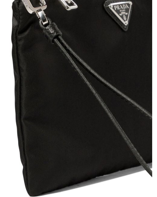 Prada Black Re-Nylon And Saffiano Pouch