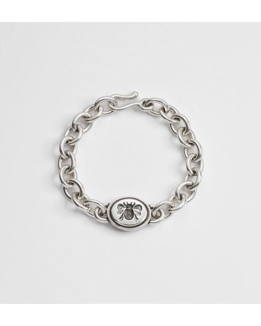 Dior Metallic Cameo Bee Chain Link Bracelet for men