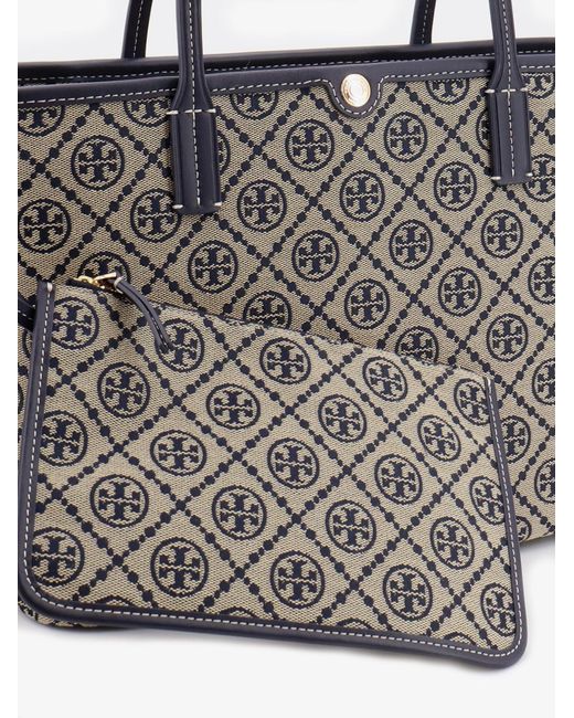Tory Burch White T Monogram Small Zip Canvas Shoulder Bag