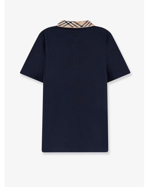 Burberry Blue Cotton Polo Shirt for men