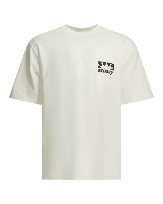 Stussy White Cotton T-Shirt for men