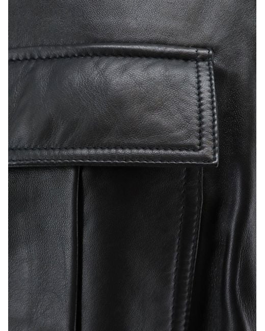 Rohe Black Leather Jacket With Adjustable Drawstring Waist