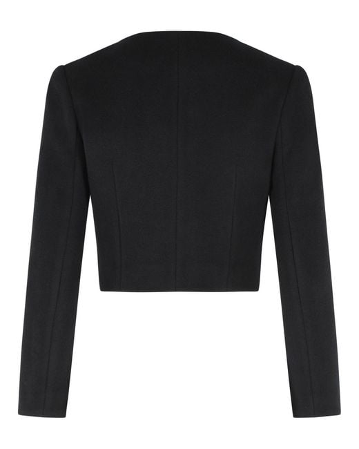 Self-Portrait Black Self Portrait Wool Blend Padded Jacket
