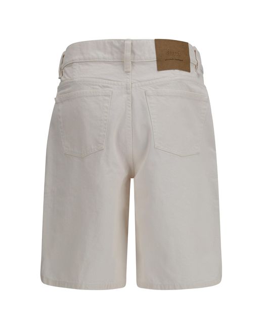 AMI Gray Wide Twill Cotton Shorts for men
