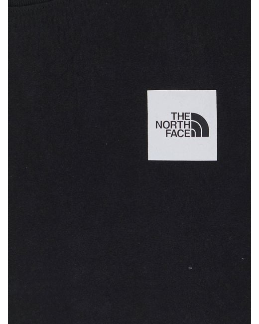 The North Face Black Cotton T-Shirt Logo On The Front for men