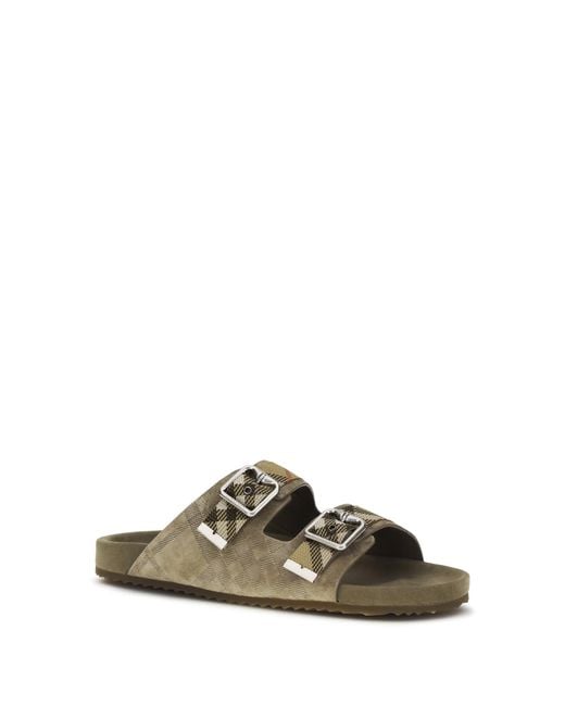 Burberry Metallic Urchin Suede Check Sandals for men