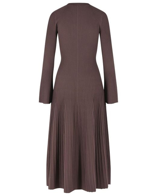 Jonathan Simkhai Brown Genna Rayon Blend Dress