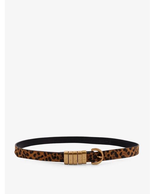 Pinko White Leather Belt Print