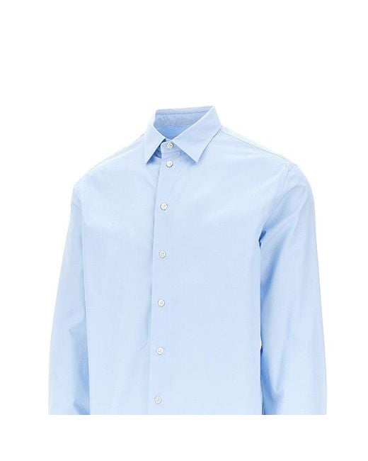 Emporio Armani Blue Poplin Shirt for men
