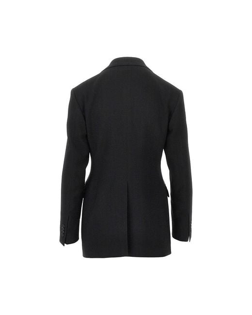 Tagliatore Black 'Astra' Double-Breasted Canvas Jacket