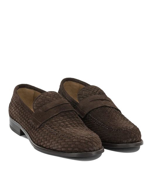 Marechiaro Brown Leather Loafers for men