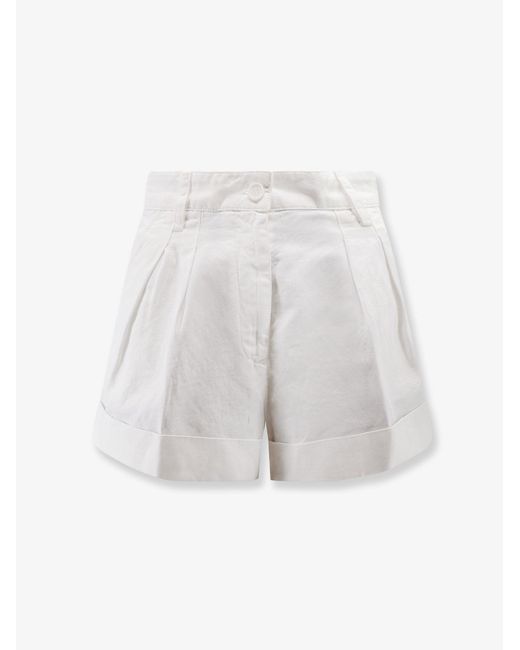 Aspesi White Shorts Cotton-Linen