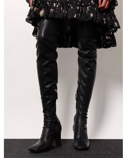 Chloé Black Janis Over The Knee Leather Boots