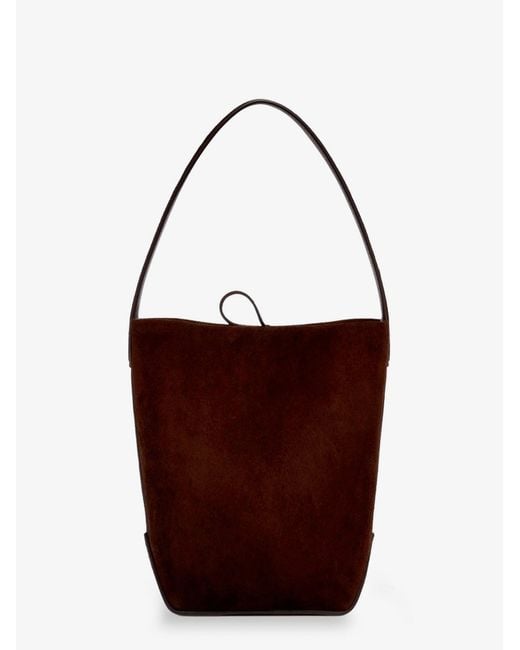 The Row Red N/S Park Tote Edge Suede Shoulder Bag