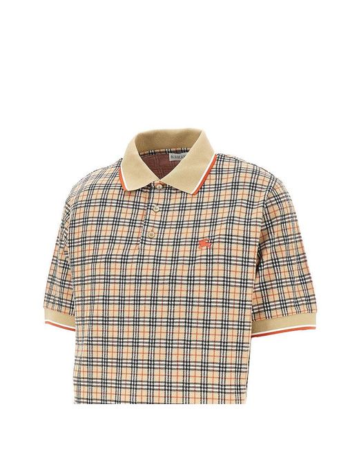 Burberry Natural Check Jersey Polo Shirt for men