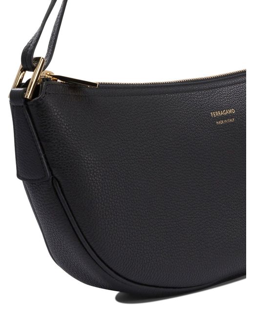Ferragamo Black Elegant Shoulder Handbag