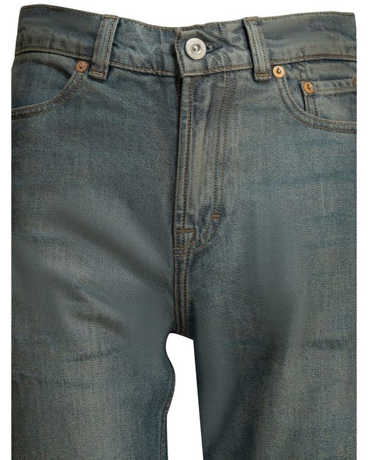 Our Legacy Gray Wata Cut Organic Cotton Polyester Straight Leg Jeans for men