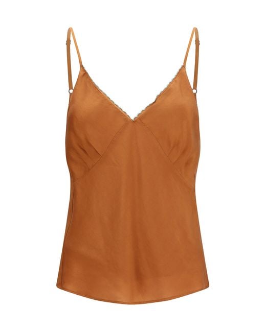 Forte_forte Brown Forte_Forte Short Embroidered Habotai Silk Top