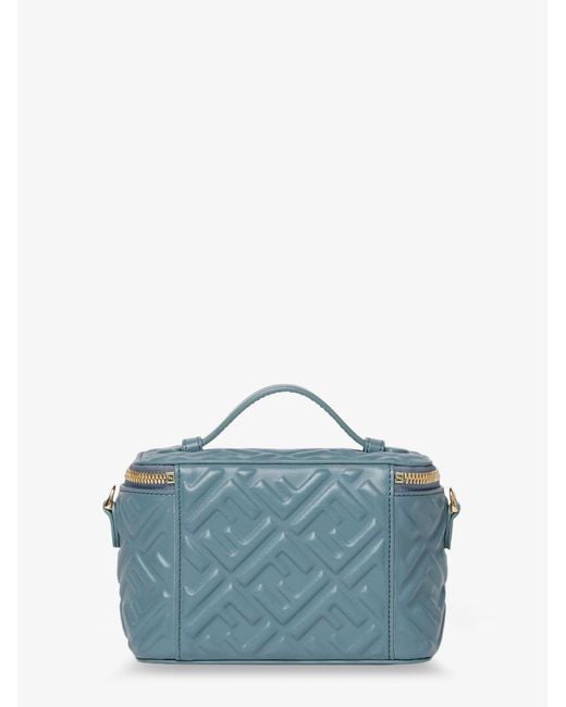 Fendi Blue Vanity Leather Crossbody Bag With Ff Motif