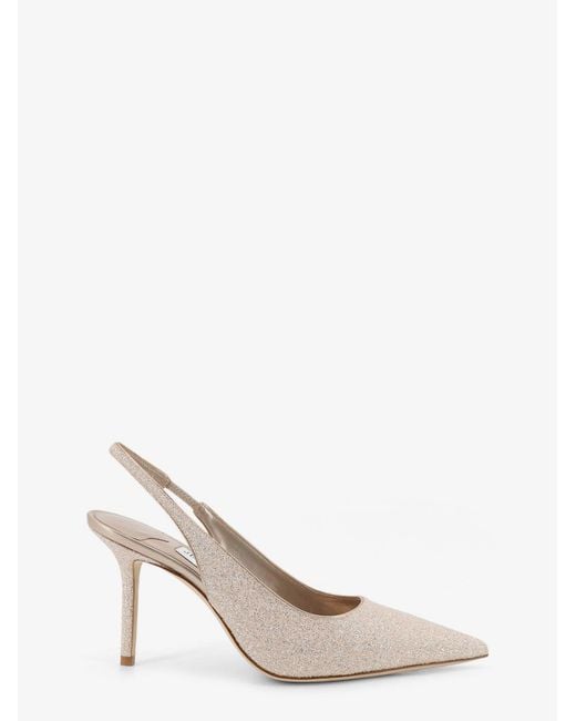 Jimmy Choo White Love Decollete With All-Over Glitter Effect