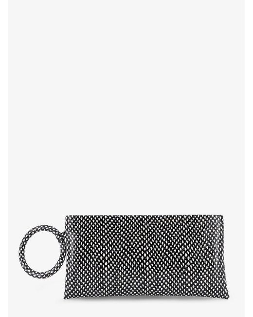 Tom Ford Gray Aura Leather Clutch Bag With Snake Motif