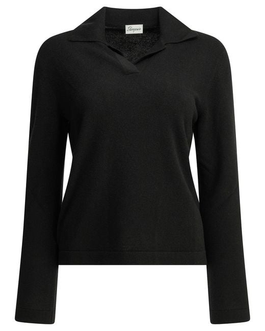 Semler Black Cashmere Polo Sweater