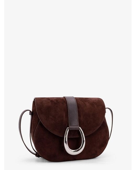 Staud Purple Bella Saddle Suede Crossbody Bag