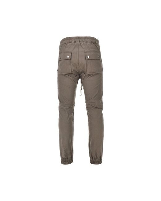 Rick Owens Gray Stretch Cotton 'Heizer' Cargo Pants for men