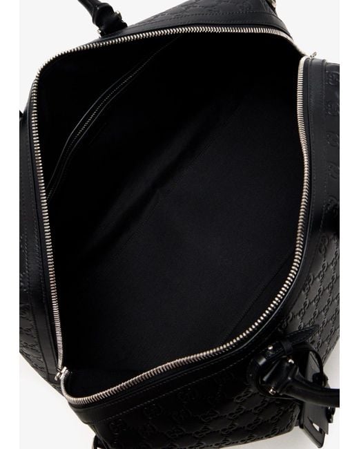 Gucci Black "Gg Emblem" Duffle Bag for men