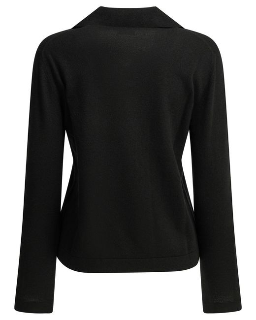 Semler Black Cashmere Polo Sweater