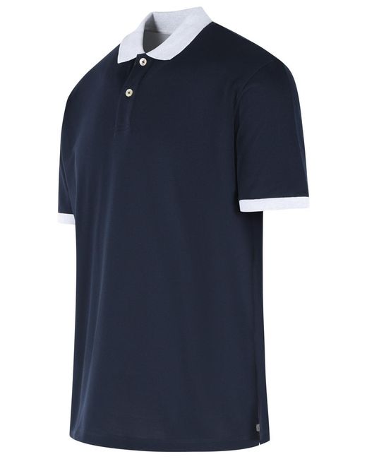 Eleventy Blue Cotton Polo Shirt for men