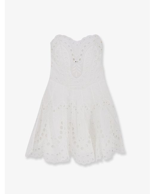 Women's White Bail Short Dress